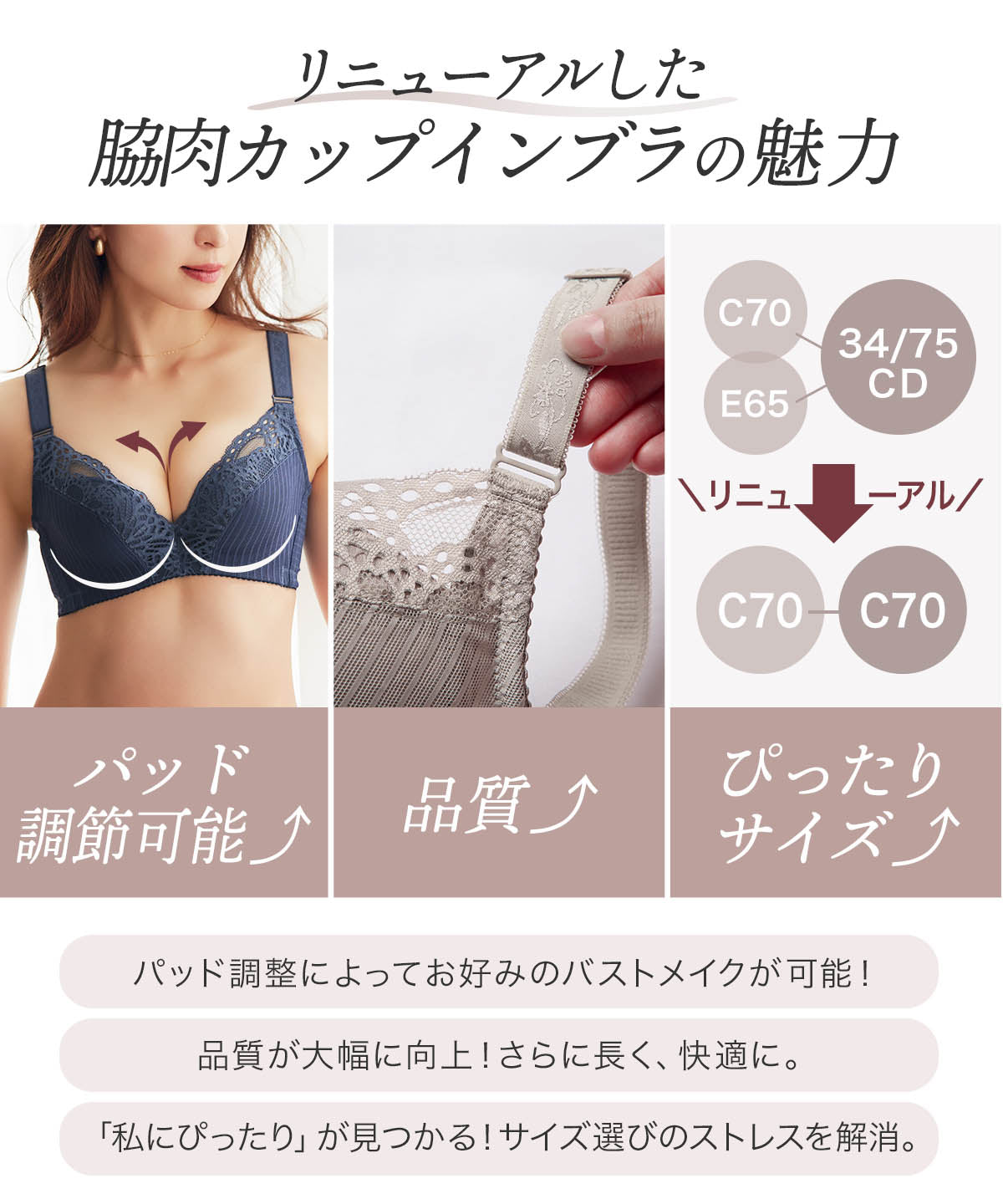 脇肉カップインブラ