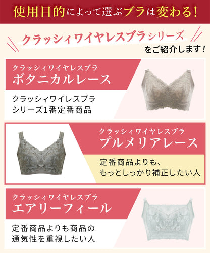 クラッシィワイヤレスブラ プルメリアレース