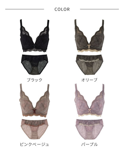 オーラメイク まるっ盛りレースブラ ブラ&ショーツセット