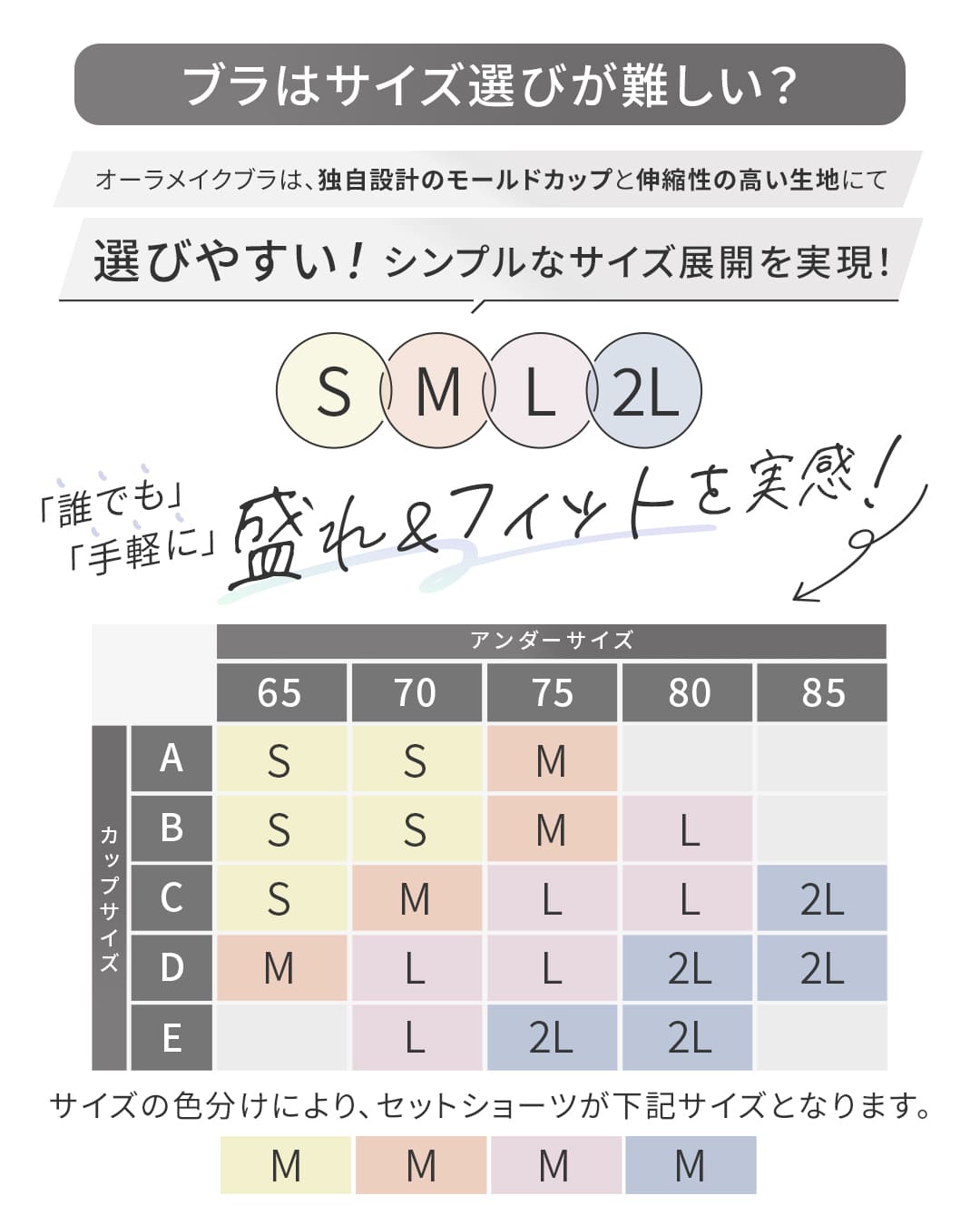 オーラメイク まるっ盛りレースブラ ブラ&ショーツセット