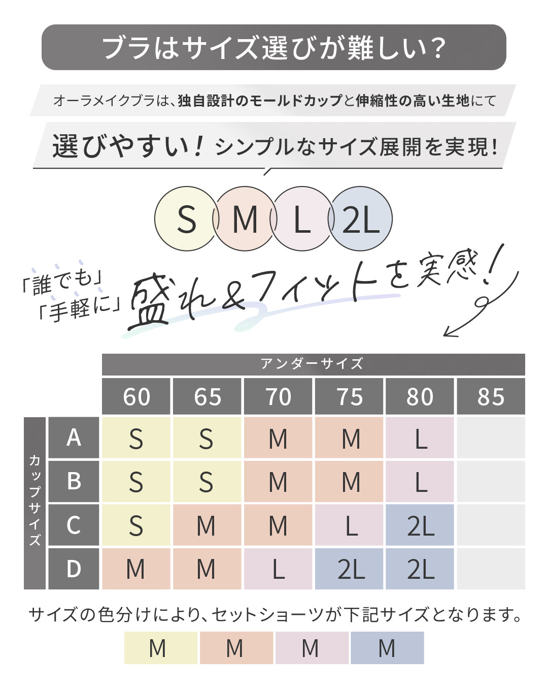 オーラメイクブラ ぴたフィット ブラショーツセット