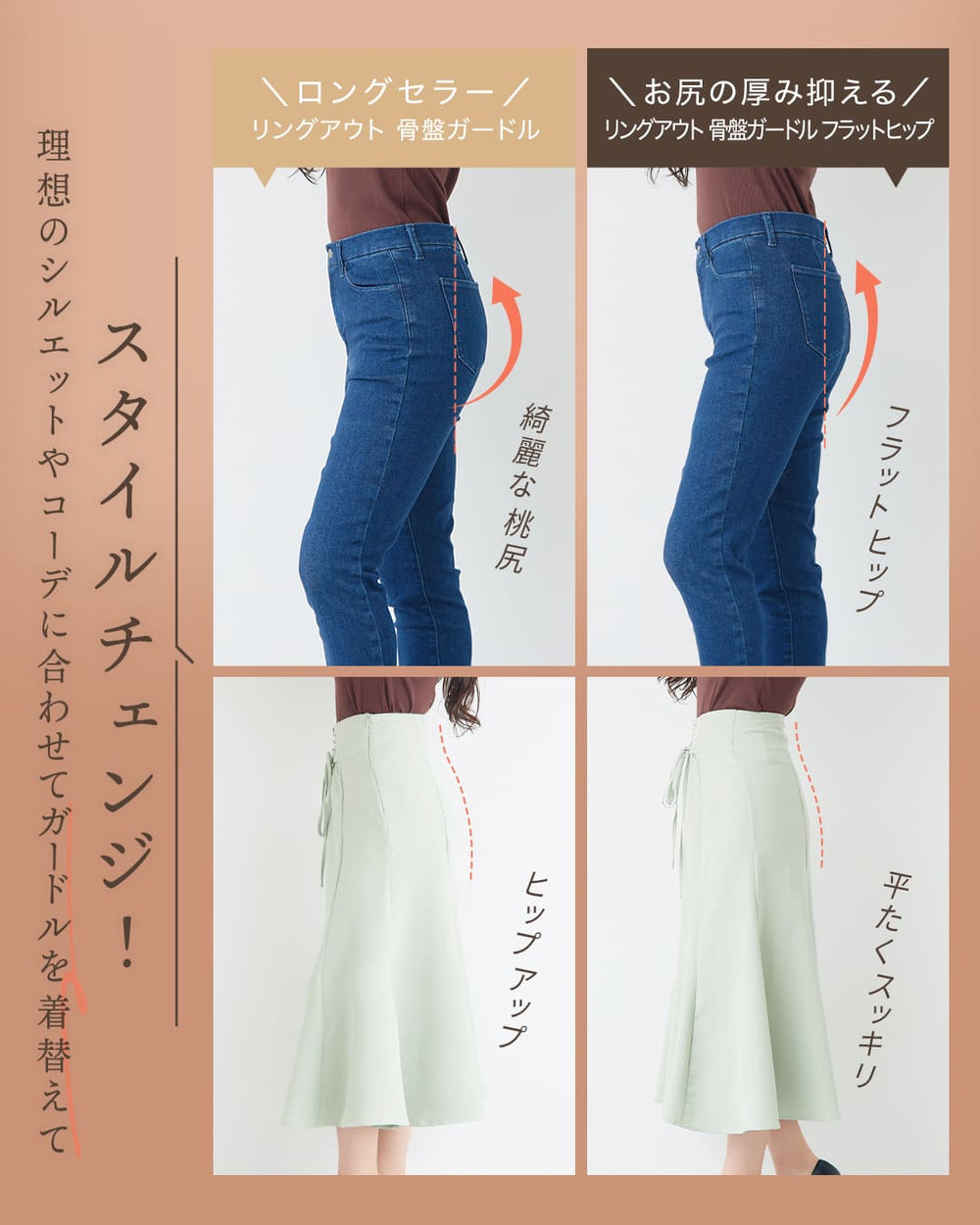 リングアウト骨盤ガードル フラットヒップ | ラディアンヌ 公式