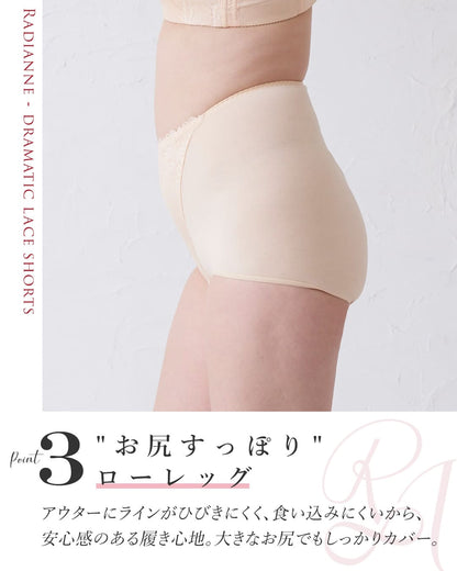 ハイウエスト ローレッグ ドラマティックレース ショーツ