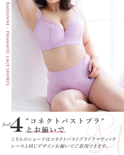 ハイウエスト ローレッグ ドラマティックレース ショーツ